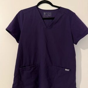 Figs Deep Purple V-Neck Scrub Top